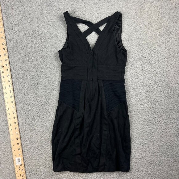 Express Women's Black Bodycon Sleeveless Double V-Neck Mini Dress Size XS - Picture 6 of 7